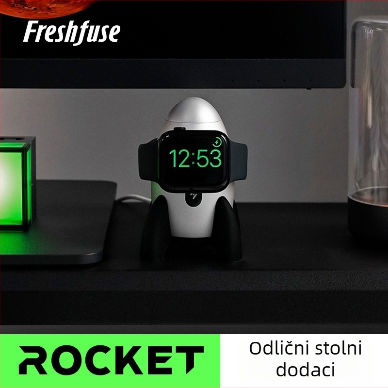 Stanica za punjenje Apple Watch od zrakoplovnog aluminija s silikonskom bazom, kompatibilna s Apple Watch, 254 g