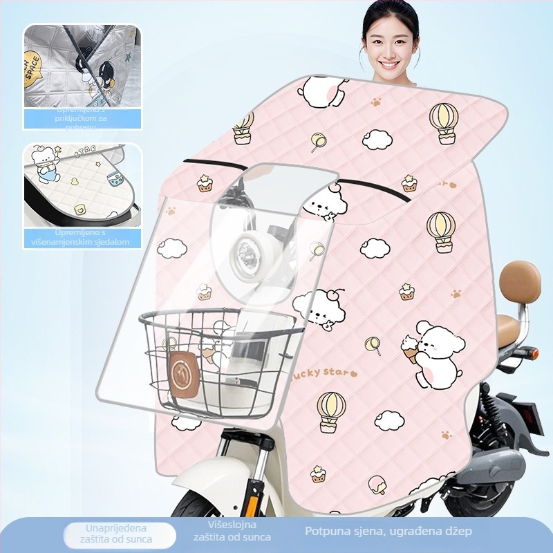 Prozirna navlaka za vjetrobran električnog bicikla — zaštita od sunca i vjetra