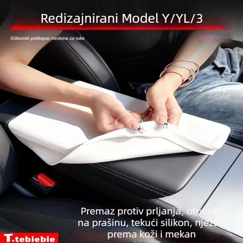 Yingtu tekući silikon poklopac za pretinac naslona za ruku za Tesla Model 3/Y/YL – prilagodljiv dodatak