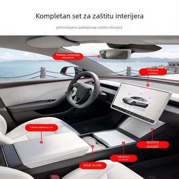 Yingtu tekući silikon poklopac za pretinac naslona za ruku za Tesla Model 3/Y/YL – prilagodljiv dodatak