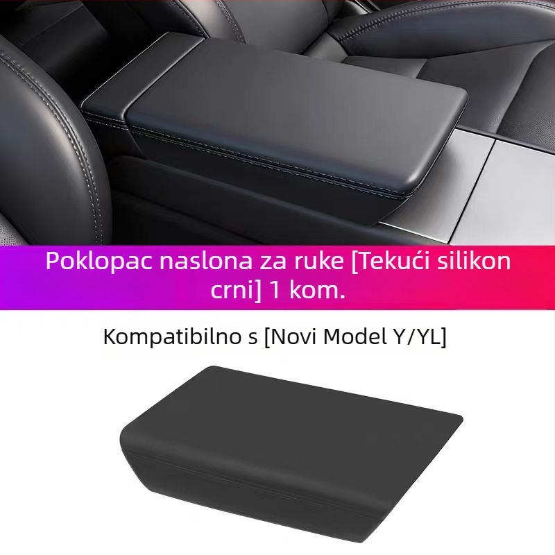 Yingtu tekući silikon poklopac za pretinac naslona za ruku za Tesla Model 3/Y/YL – prilagodljiv dodatak