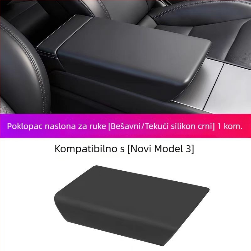 Yingtu tekući silikon poklopac za pretinac naslona za ruku za Tesla Model 3/Y/YL – prilagodljiv dodatak