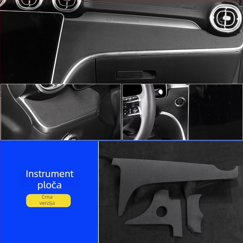 Mercedes-Benz unutarnja ploča središnje konzole — velur koža, kompatibilan s W206