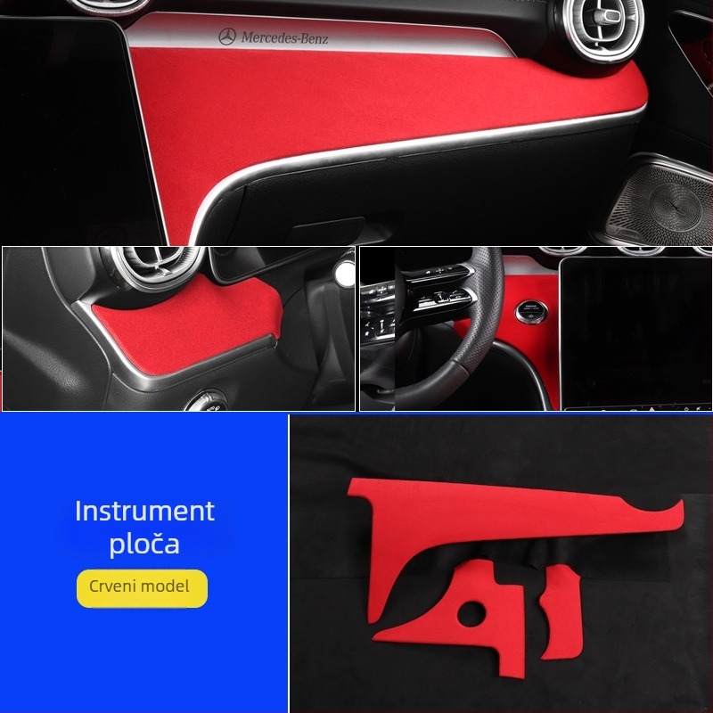 Mercedes-Benz unutarnja ploča središnje konzole — velur koža, kompatibilan s W206