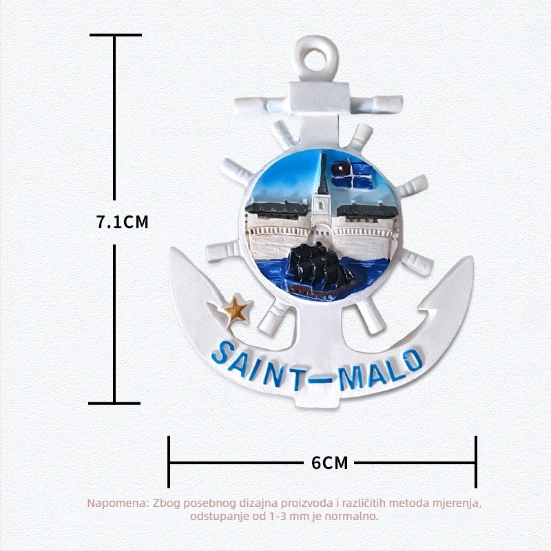 Magnet za frižider od smole s francuskim znamenitostima, suvenir s putovanja, moderni minimalistički stil