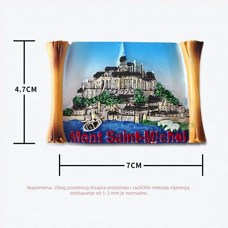 Magnet za frižider od smole s francuskim znamenitostima, suvenir s putovanja, moderni minimalistički stil
