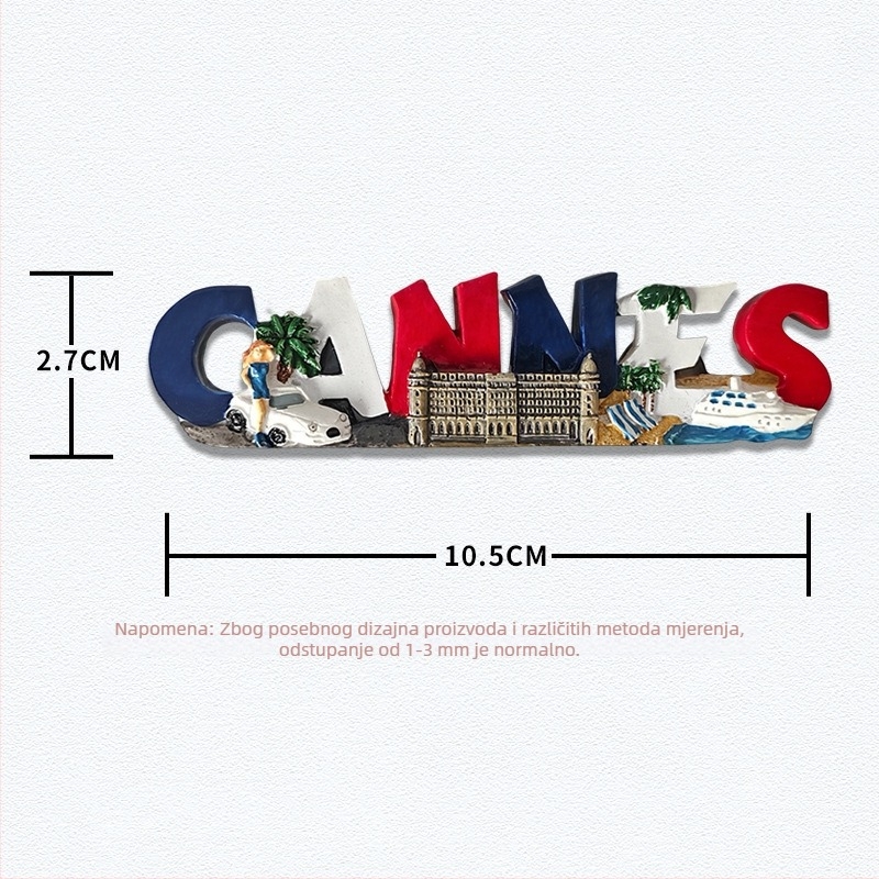 Magnet za frižider od smole s francuskim znamenitostima, suvenir s putovanja, moderni minimalistički stil