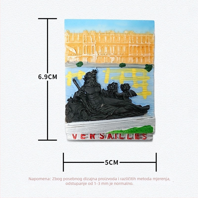 Magnet za frižider od smole s francuskim znamenitostima, suvenir s putovanja, moderni minimalistički stil