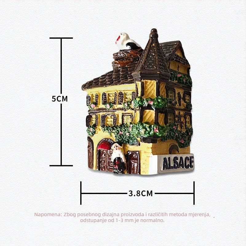 Magnet za frižider od smole s francuskim znamenitostima, suvenir s putovanja, moderni minimalistički stil