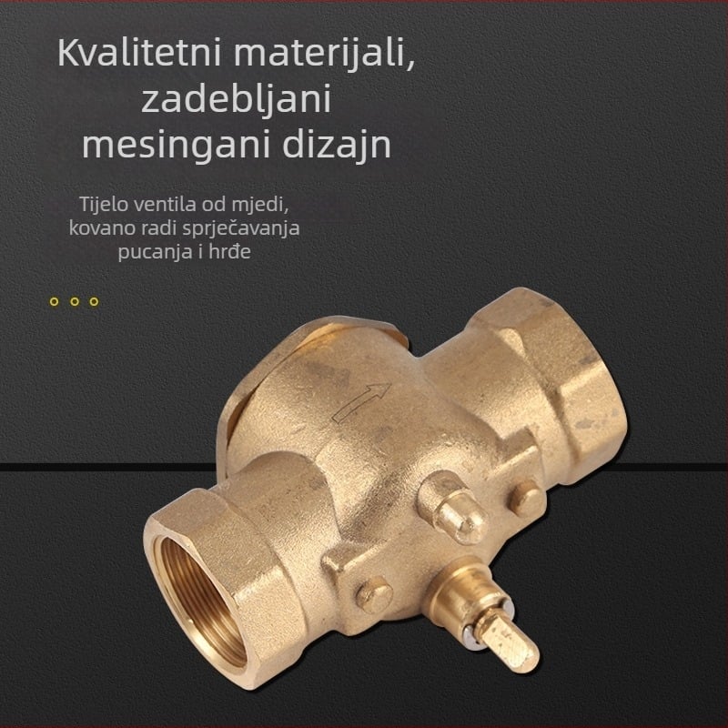 Yihai električni dvostruki ventil, navojna spojka, konstrukcija ravnog protoka, kuglastog tipa, za hladnu i toplu vodu
