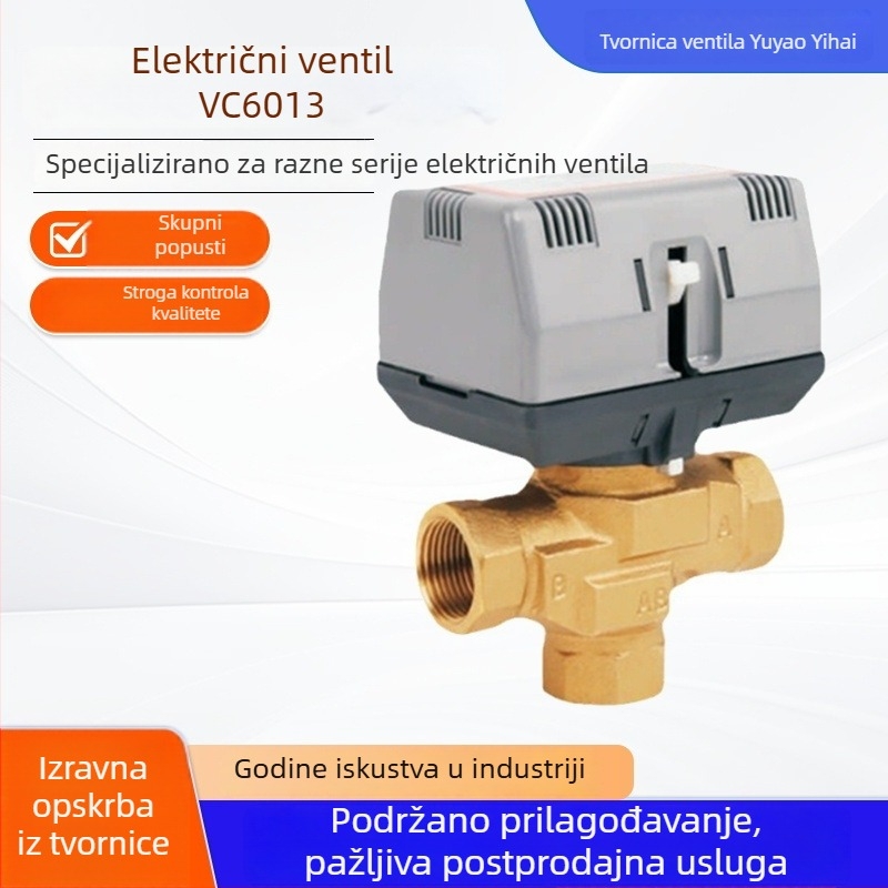Električna dvostruka ventila DN20, 220V, kuglični tip, pravocrtni protok, za hladnu i toplu vodu