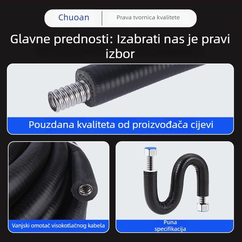 304 nehrđajući čelik, izolirana kovana cijev za solarni bojler, dovod i odvod tople i hladne vode