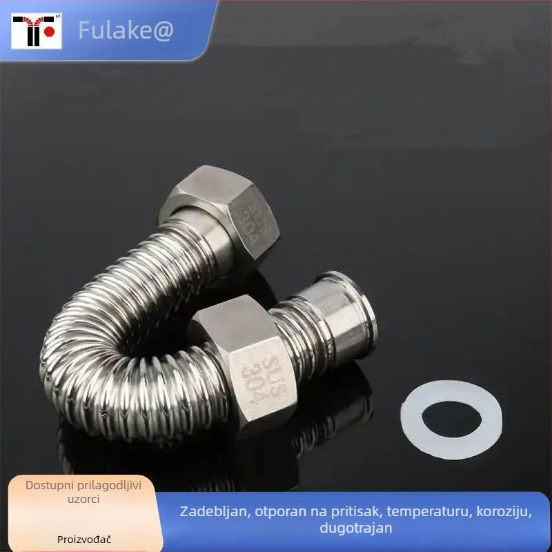 Valovita dovodna cijev od nehrđajućeg čelika za bojler, Fulix, unutarnja upotreba, topla i hladna voda
