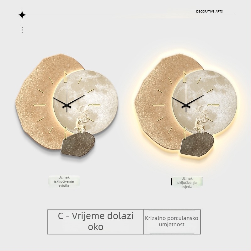 Zidni sat Deng-483, talijanski minimalistički stil, napajanje baterijom, glatko kretanje sekundne kazaljke, kazaljka