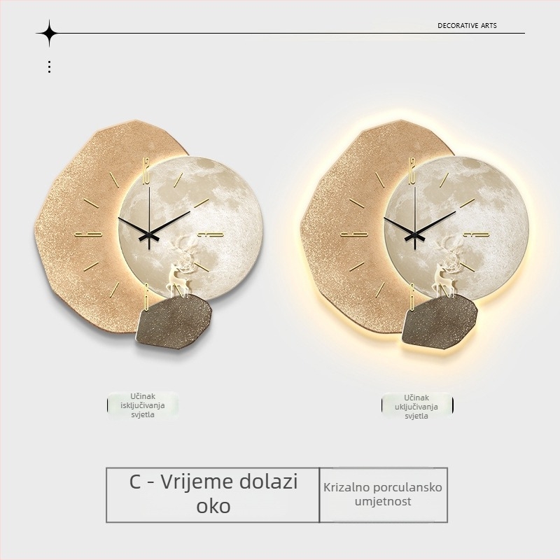Zidni sat Deng-483, talijanski minimalistički stil, napajanje baterijom, glatko kretanje sekundne kazaljke, kazaljka
