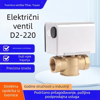 Električni dvosmjerni vodni ventil s navojnim priključkom, prohodni dizajn, za toplu i hladnu vodu, 0–90°C