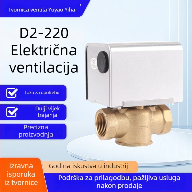 Električni dvosmjerni vodni ventil s navojnim priključkom, prohodni dizajn, za toplu i hladnu vodu, 0–90°C