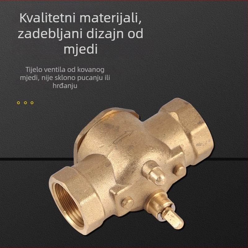 Električni dvosmjerni vodni ventil s navojnim priključkom, prohodni dizajn, za toplu i hladnu vodu, 0–90°C