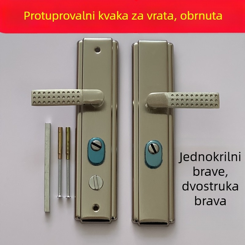 Željezna sigurnosna kvaka za vrata, Model 54 - univerzalna kompatibilnost lijevo/desno, 1 kg, moderni minimalistički stil