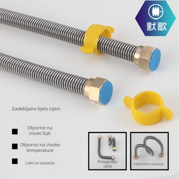 304 nehrđajući čelik, golo‑firana ulazna cijev za solarni bojler vode — topla i hladna voda, model 805304, kapica od bakra ili 304 čelika, za kuhinju i kupaonu