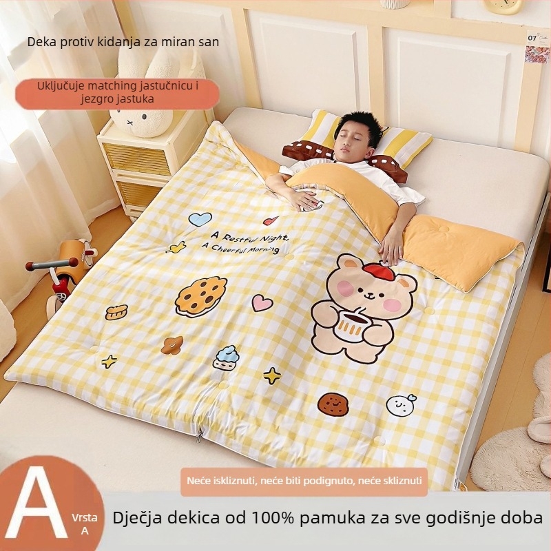 Glaixing Dječji spavaći vreć – 100% pamuk, poliester punjenje, anti-kick quilt, jednostavan stil