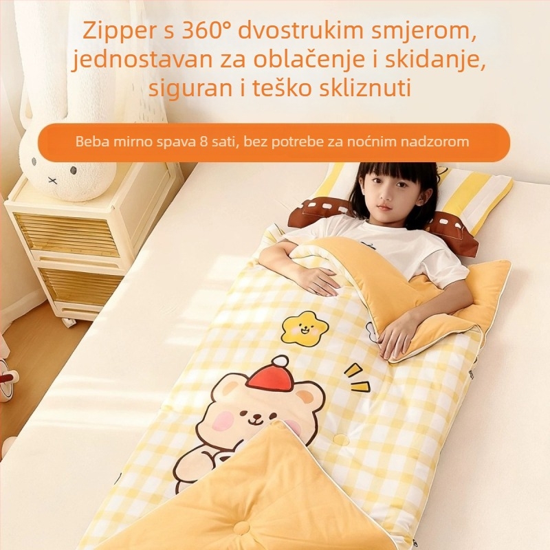 Glaixing Dječji spavaći vreć – 100% pamuk, poliester punjenje, anti-kick quilt, jednostavan stil