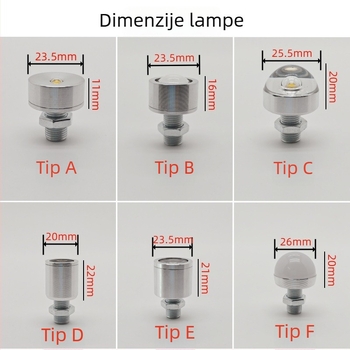 HT-104 LED stražnje svjetlo, 12V, 1W, aluminijsko kućište