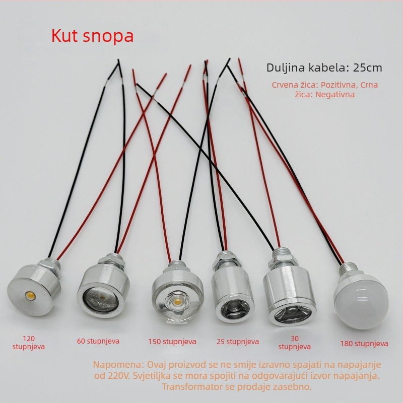 HT-104 LED stražnje svjetlo, 12V, 1W, aluminijsko kućište