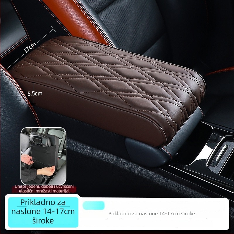 Podložak za podizanje središnjeg naslona za ruke u automobilu, kožna navlaka, Bakishi, kompatibilan s preklopnim središnjim naslonom