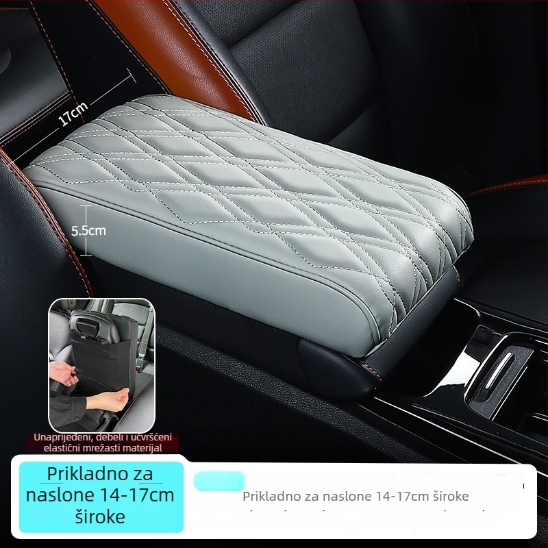 Podložak za podizanje središnjeg naslona za ruke u automobilu, kožna navlaka, Bakishi, kompatibilan s preklopnim središnjim naslonom