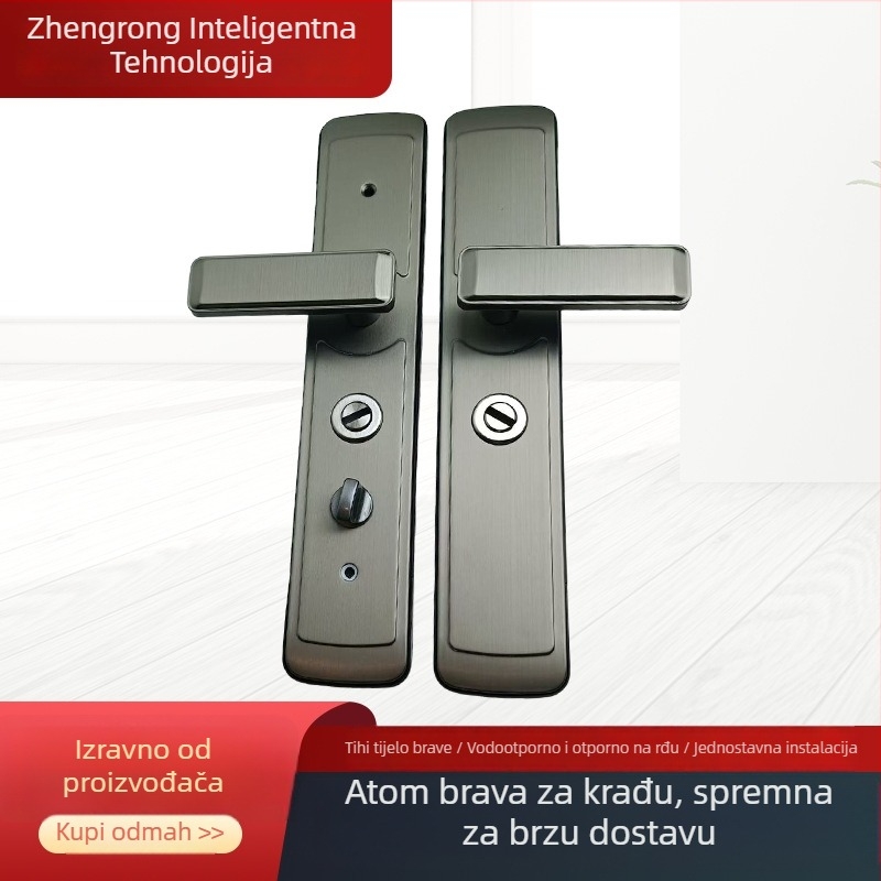 Drška za zaključavanje od nehrđajućeg čelika s panelom, model 901-03, elektroplatiranje, lagani luksuz, za spavaću sobu, dnevni boravak i trgovinu