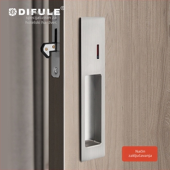 DIFULE DFL-072A Zaključavanje za klizna vrata, cinkova legura, japanskog stila, skrivena ugradbena ručka, moderan minimalistički stil