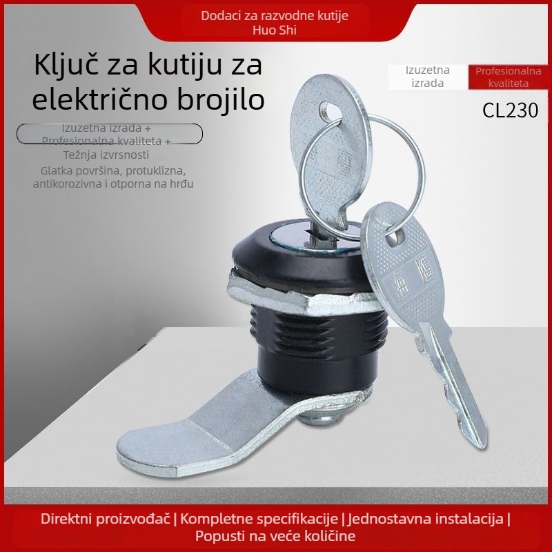 Brava za kutiju električnog brojila – cilindrična brava za razvodne ormariće, moderni minimalistički dizajn, prilagodba, model A400-1
