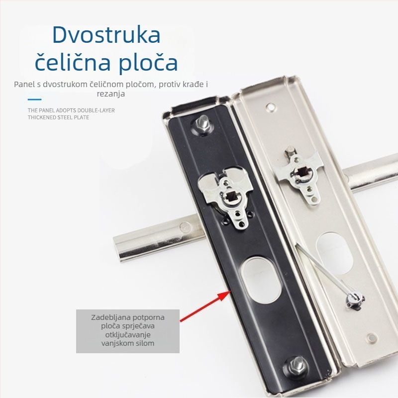 Ručka za vrata od nehrđajućeg čelika 304 s pomičnim panelom – antikradna, moderni minimalistički stil
