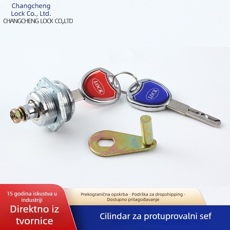 Cilindar brave za sef – Klasa C, cinkov legura, univerzalna glava brave, moderan minimalistički stil, 200 komada u kutiji