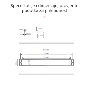 Bočna pločica kućišta brave s adapterom – nehrđajući čelik – kućna upotreba – moderni minimalistički stil
