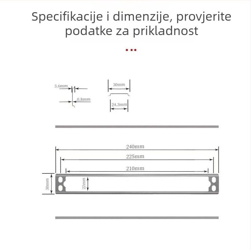 Bočna pločica kućišta brave s adapterom – nehrđajući čelik – kućna upotreba – moderni minimalistički stil