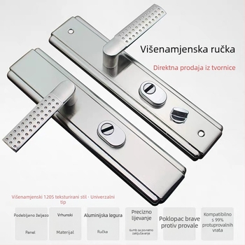 Klamka za vrata s bravom – Model 1001, metalna konstrukcija, sigurnosna vrata, moderan minimalistički stil