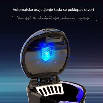 Metalni autopepeljar Y265, 270 g, pogodan za držače čaša, lakirani završetak