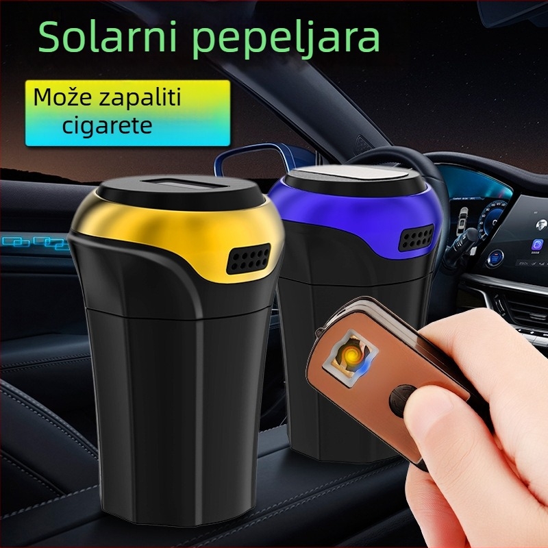 Metalni autopepeljar Y265, 270 g, pogodan za držače čaša, lakirani završetak