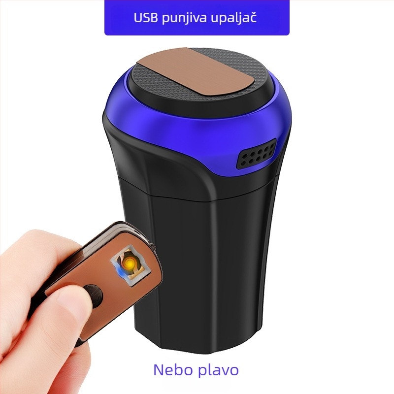 Metalni autopepeljar Y265, 270 g, pogodan za držače čaša, lakirani završetak