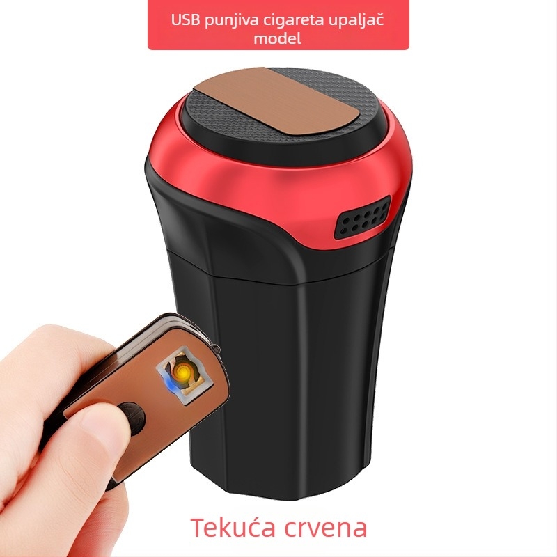 Metalni autopepeljar Y265, 270 g, pogodan za držače čaša, lakirani završetak