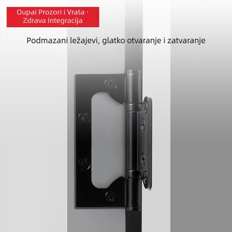 Flower Wood Craftsman komplet vrata od aluminijske legure s ekološkom ručkom za zaključavanje, tijelom brave, šarkom i stopperom za vrata – za unutarnje drvene vrata, moderno minimalistički stil