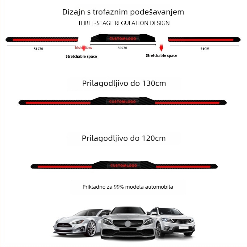 Automobilske stražnje svjetlo – trosekcijsko stražnje krilo LED, 12V