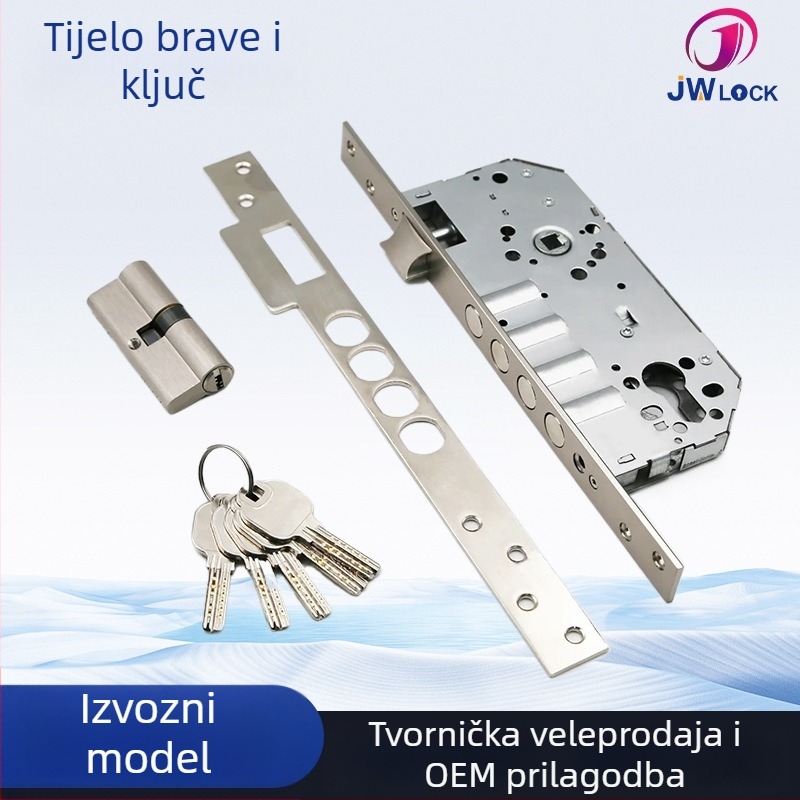 Tijelo cilindrične brave, od nehrđajućeg čelika 304, model 8540, za sigurnosna, uredska i stambena vrata