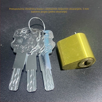 Cilindar za zaključavanje vrata požara, materijal aluminij/mesing, model Fireproof lock cylinder, moderni minimalistički stil