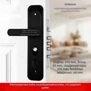 Držač brave za vrata s ručkom | željezni materijal, model 980810, ugradnja utorom, otključavanje ključem