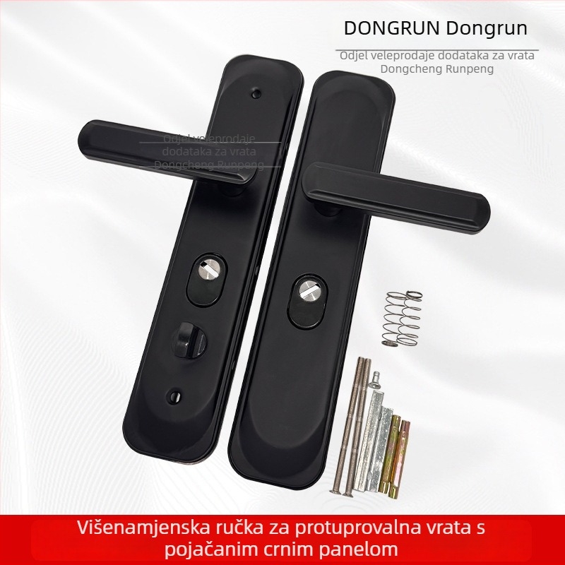 Držač brave za vrata s ručkom | željezni materijal, model 980810, ugradnja utorom, otključavanje ključem