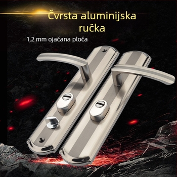 Držač zaključavanja za sigurnosna vrata — željezno tijelo, moderni minimalistički stil, srednja udaljenost 68 mm, razmak rupa 235 mm