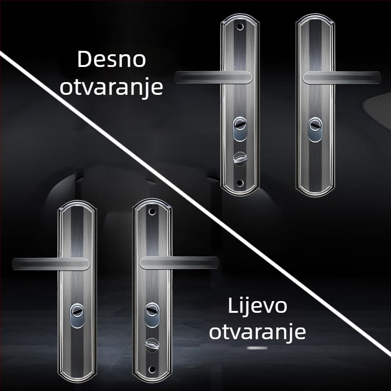 Držač zaključavanja za sigurnosna vrata — željezno tijelo, moderni minimalistički stil, srednja udaljenost 68 mm, razmak rupa 235 mm